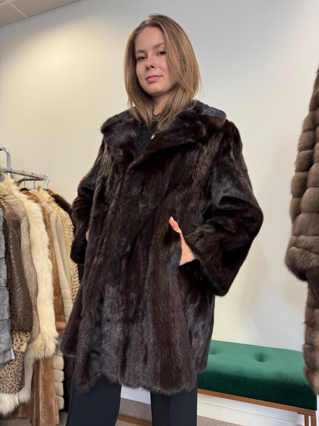 Dark Brown Mink Jacket, real fur, Fur Coat Large Size, Mink jacket, Real Fur Coat, Women's Fur Coat, Real Mink Fur Coat, Thick Brown Mink