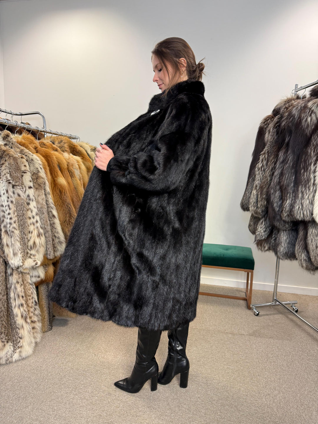 Black Mink Fur Coat