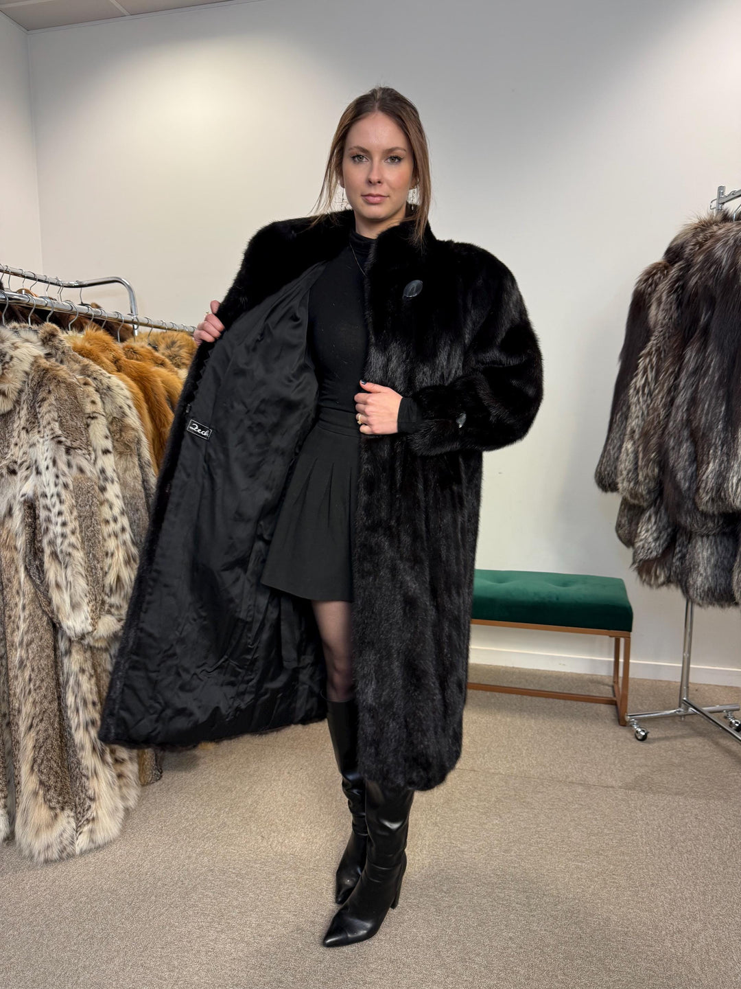 Black Mink Fur Coat