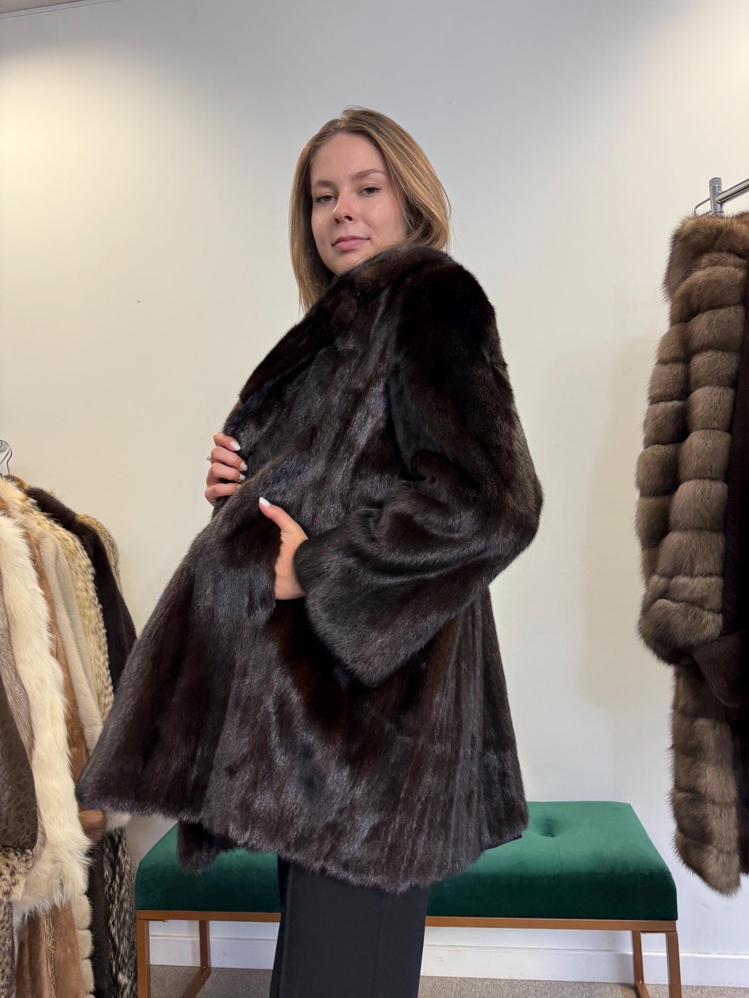 Dark Brown Mink Jacket, real fur, Fur Coat Large Size, Mink jacket, Real Fur Coat, Women's Fur Coat, Real Mink Fur Coat, Thick Brown Mink