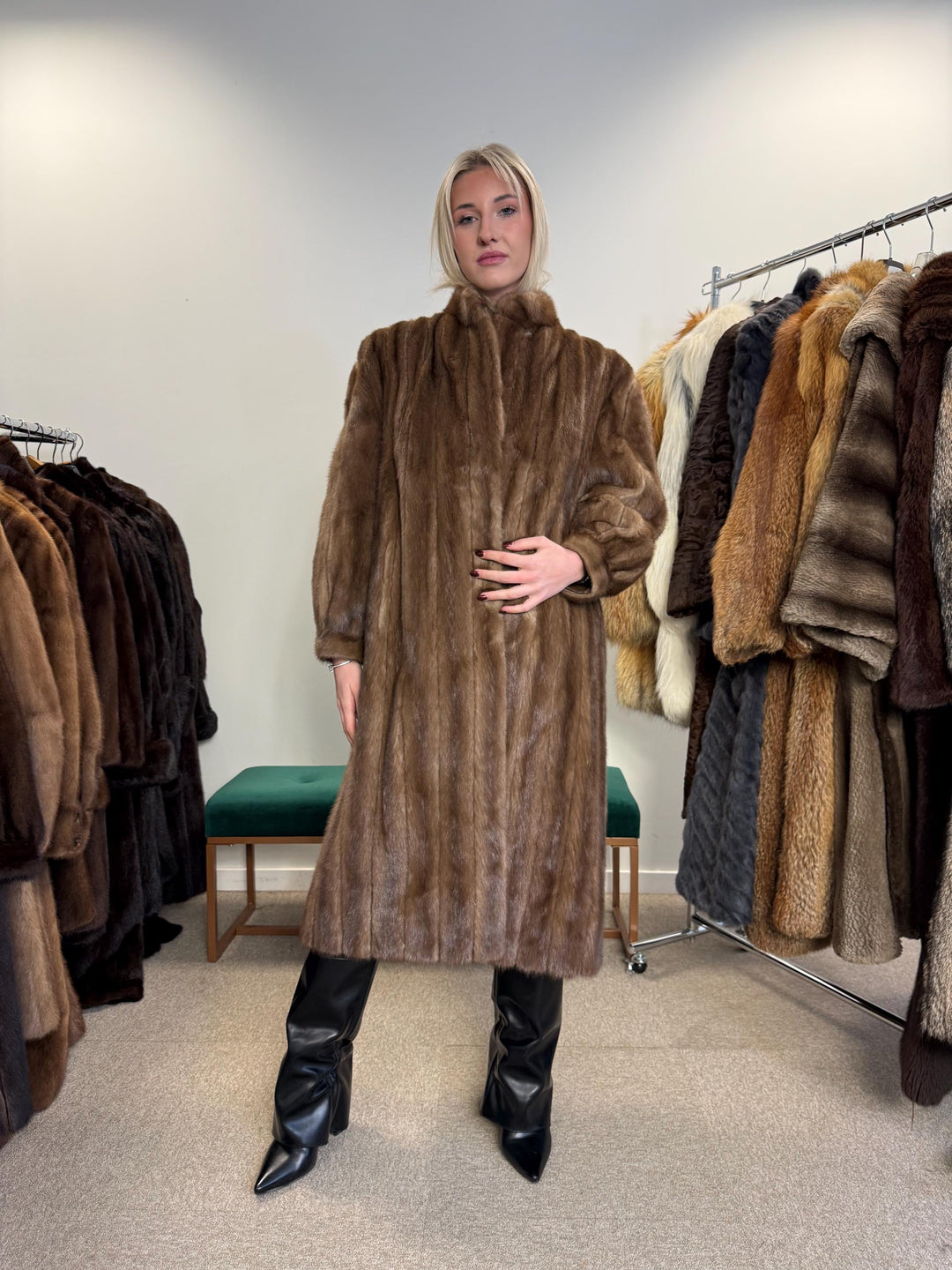 Long Pastel Mink Coat, Large Size, Vintage Fur Coat, Long Mink Coat, Thick Pastel Mink Coat, Women's Fur Coat, Mink Fur, Real Fur Coat, Long