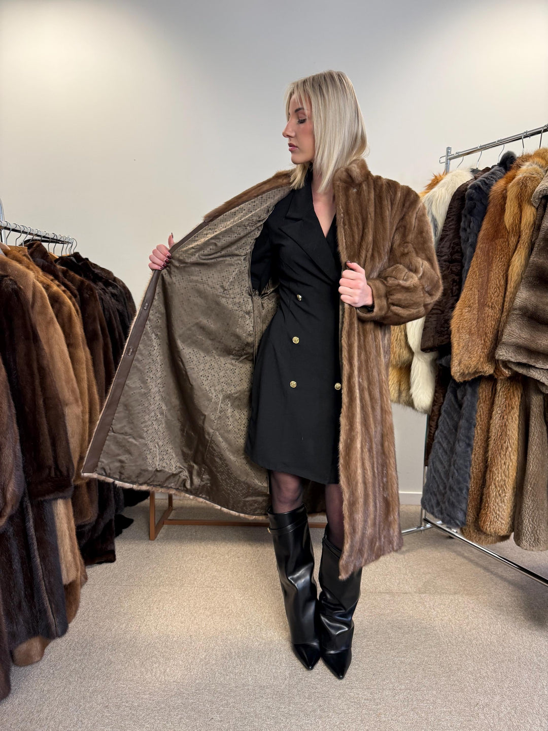 Long Pastel Mink Coat, Large Size, Vintage Fur Coat, Long Mink Coat, Thick Pastel Mink Coat, Women's Fur Coat, Mink Fur, Real Fur Coat, Long