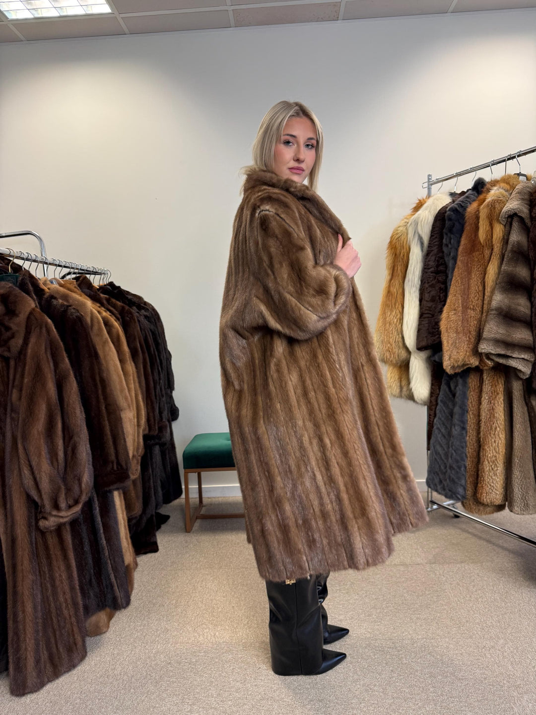 Long Pastel Mink Coat, Large Size, Vintage Fur Coat, Long Mink Coat, Thick Pastel Mink Coat, Women's Fur Coat, Mink Fur, Real Fur Coat, Long