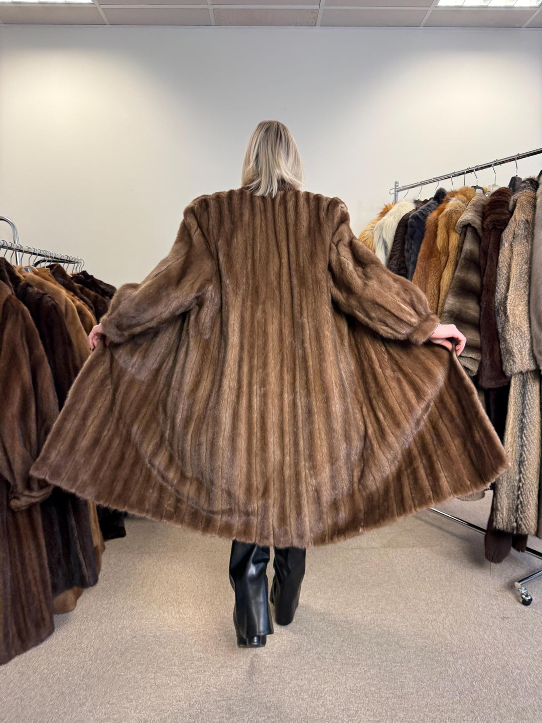 Long Pastel Mink Coat, Large Size, Vintage Fur Coat, Long Mink Coat, Thick Pastel Mink Coat, Women's Fur Coat, Mink Fur, Real Fur Coat, Long