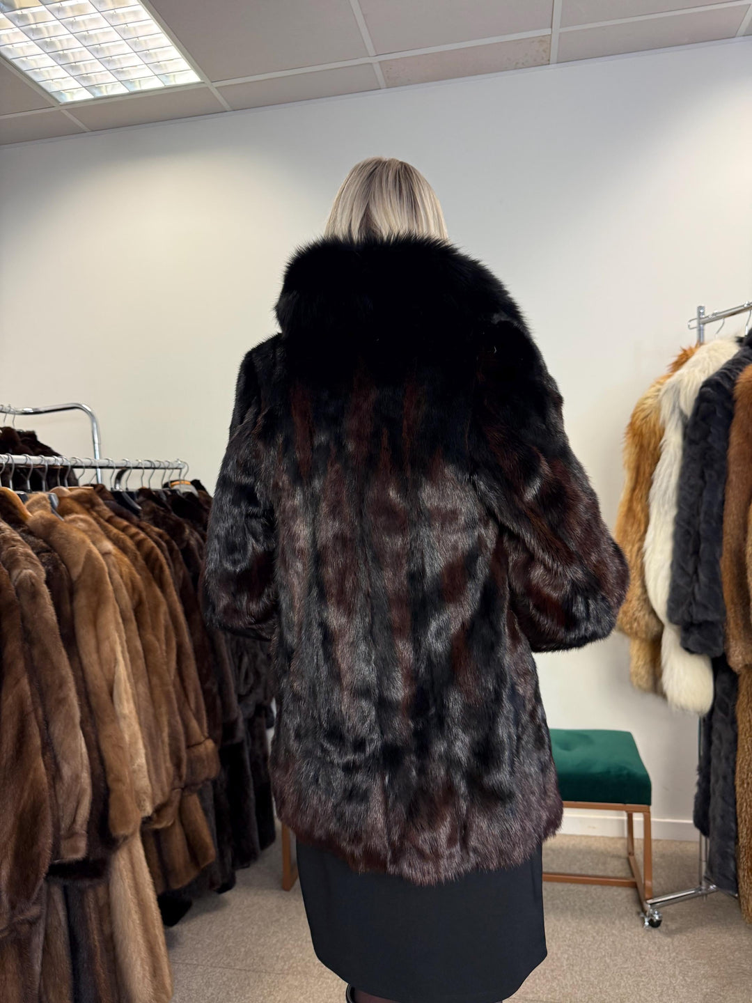 Mink Jacket with Fox Fur Collar, XS/S Size, Vintage Fur Coat, Real Fur Jacket, New Mink Fur Jacket, Women's Fur Coat, Brown Mink Jacket, Fur