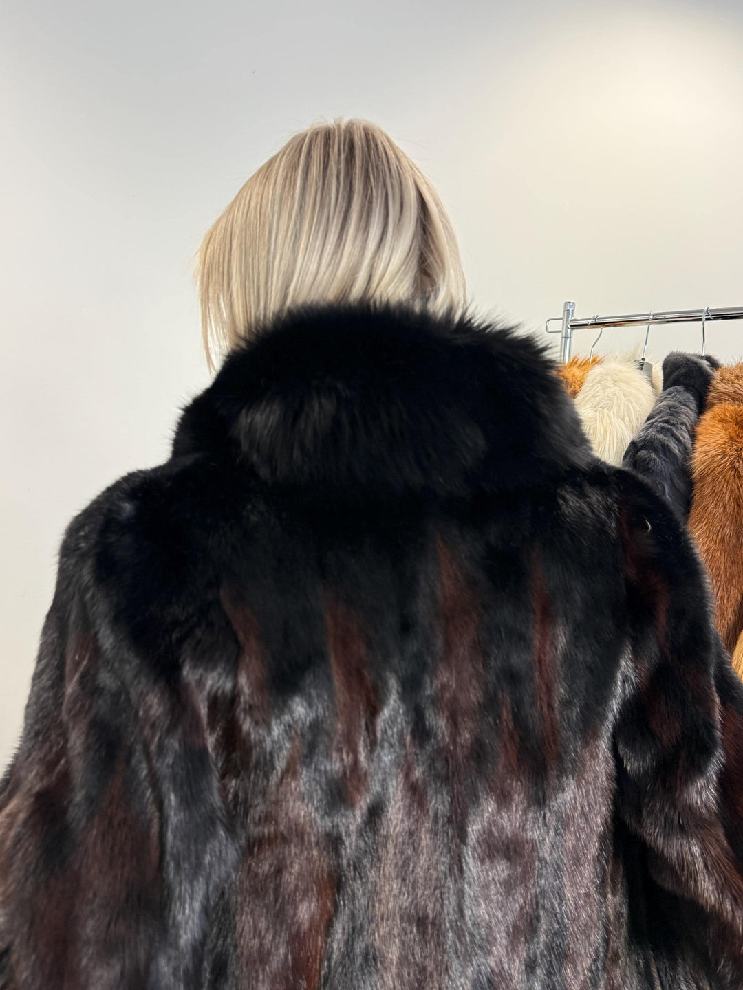 Mink Jacket with Fox Fur Collar, XS/S Size, Vintage Fur Coat, Real Fur Jacket, New Mink Fur Jacket, Women's Fur Coat, Brown Mink Jacket, Fur