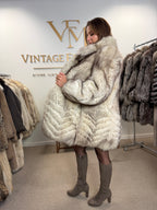 White Nordic Fox Fur Coat, Medium, Thick Pelt