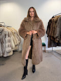 Fox Fur Coat, Brown, Full Length, Reversible, Size L