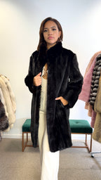 Mink Fur Jacket, Black, Medium