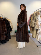 Brown Mink Fur Coat, Large, Luxury