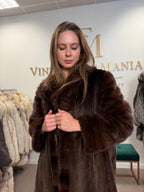 Brown Sheared Mink Fur Coat, Large, High Quality