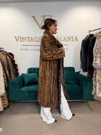 Luxury Pastel Mink Fur Coat, Large, Two-Tone Design