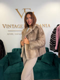 Short Grey Mink Fur Jacket, Large