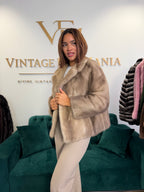 Short Grey Mink Fur Jacket, Large