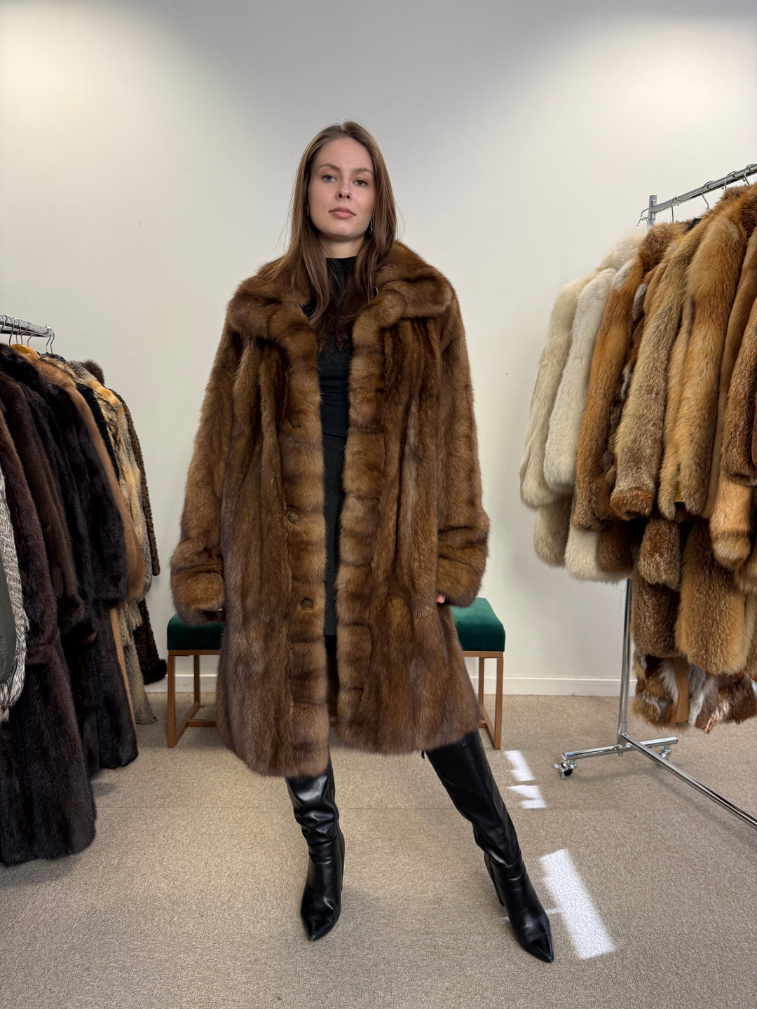 Sable fur coat Doublesided Medium size