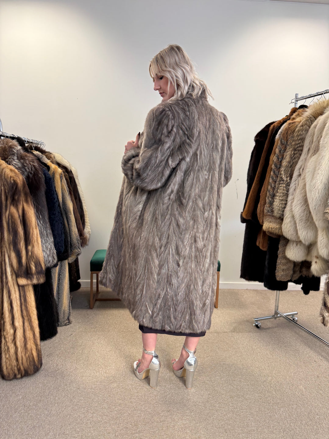 Grey Mink Coat Medium sizes