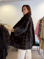 Mink Fur Jacket, Dark Brown, Medium