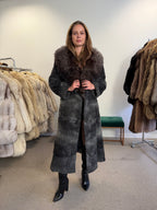 Grey Astrakhan Fur Coat, Silver Fox Collar, Medium, Special Style