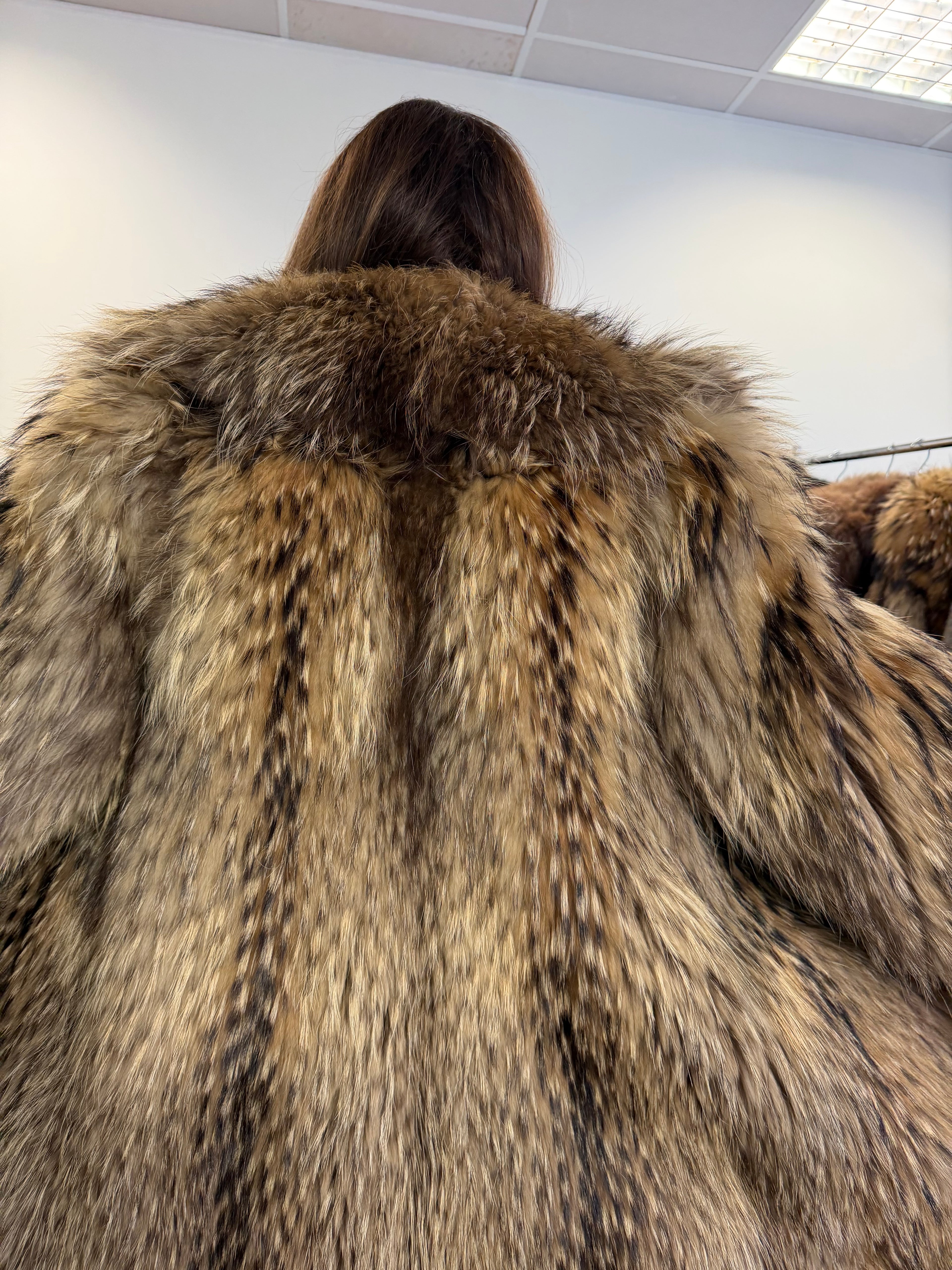 Raccoon Fur Coat, Size M