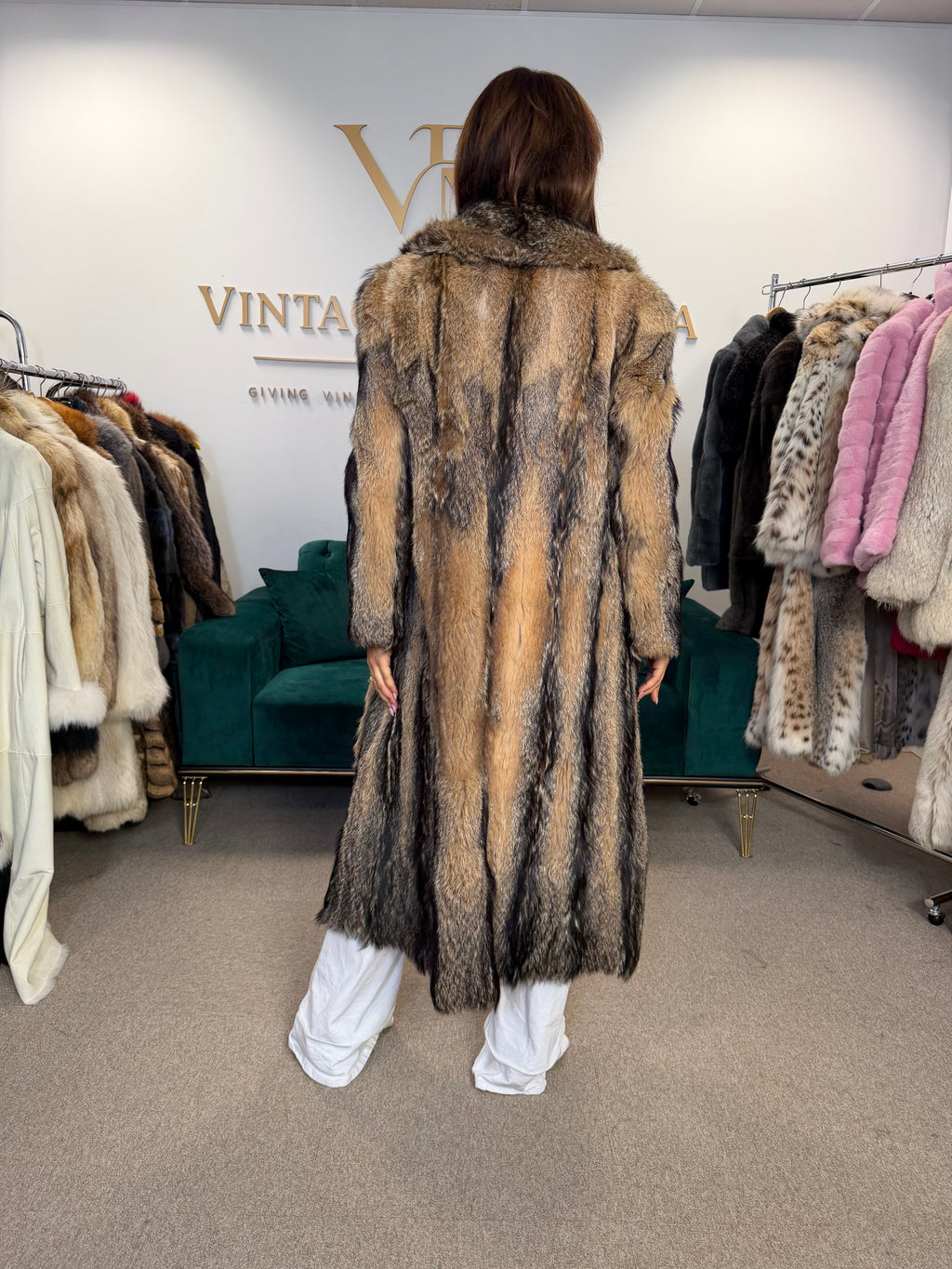 Coyote Fur Coat, Small, Outlet