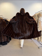 Brown Mink Fur Coat, Large, Luxury