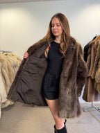 Brown Beaver Fur Jacket, Medium, Outlet Price