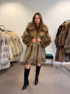 Raccoon Fur Coat, Size XL