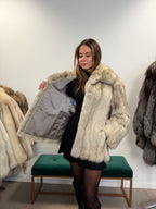 White Fox Fur Jacket, Size M