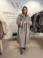 Grey Mink Fur Coat, Swinger, Full Length, Fits up to 5XL