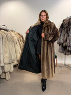 Raccoon Fur Coat, Full Length, Size L