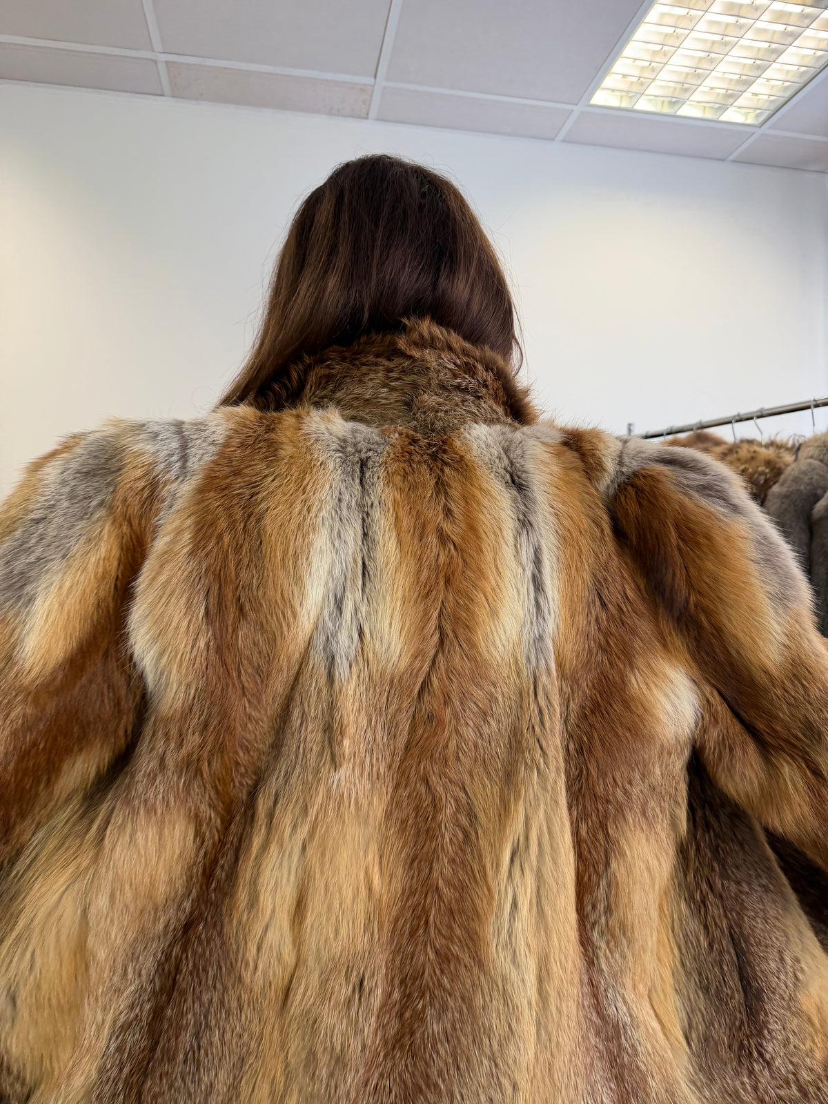 Red Fox Fur Jacket, Small, Fluffy