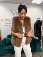 Light Brown Fox Fur Vest, Medium, Vintage