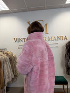 Mink Fur Coat, Pink Swinger, Size M/L