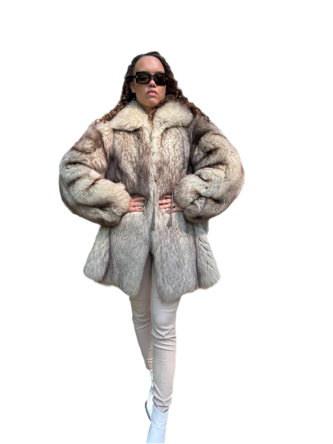 Soft and Fluffy Fur, Real Fox Fur, Warm Vintage Winter Coat, Good Condition, Real Elegant White Fox Fur Coat
