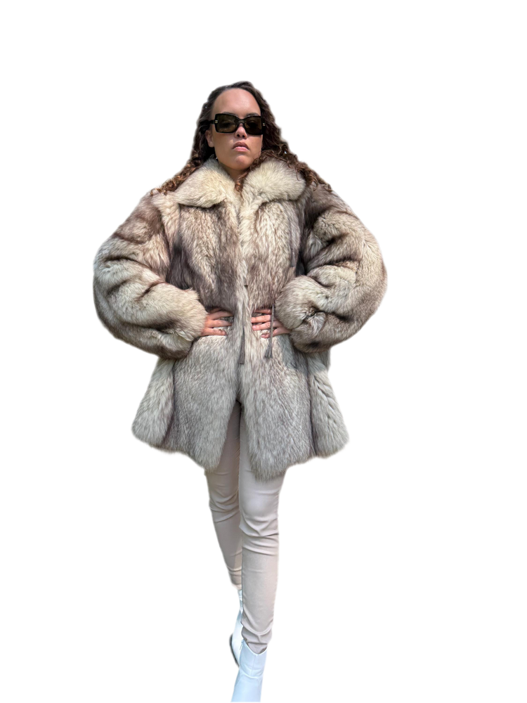 Soft and Fluffy Fur, Real Fox Fur, Warm Vintage Winter Coat, Good Condition, Real Elegant White Fox Fur Coat