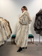 White Fox Fur Coat, Size XL