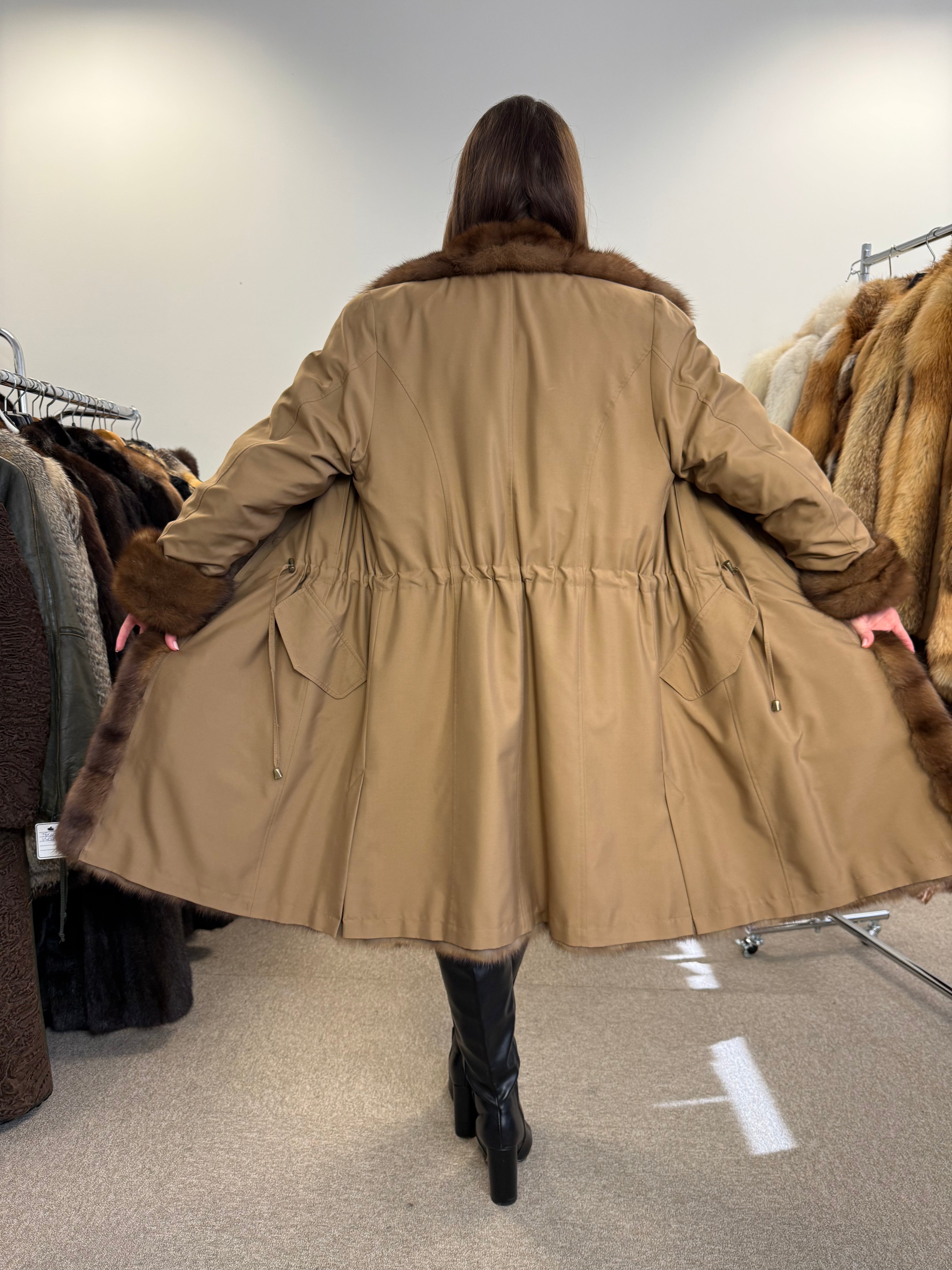 Sable fur coat Doublesided Medium size