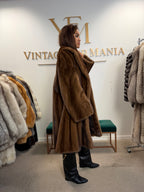 Pastel Brown Mink Fur Coat, Oversized, Fits up to 5XL, Rare