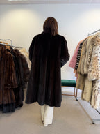 High quality Mink Fur Coat, Dark Brown, soft fur, XXL
