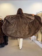 Mink Fur Coat, Brown Sheared Swinger, One Size