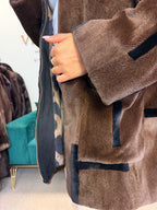 Sheared Mink Fur Coat, Large, Designer with Zipper, New
