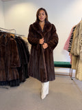 Brown Mink Fur Coat, Large, Luxury
