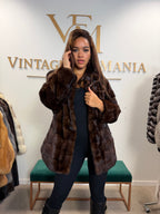 Brown Mink Fur Jacket, XL, Short
