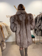 Crystal Fox Fur Jacket, Medium, Fluffy