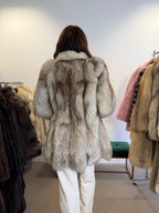 Fox Fur Coat, White Nordic, Size S