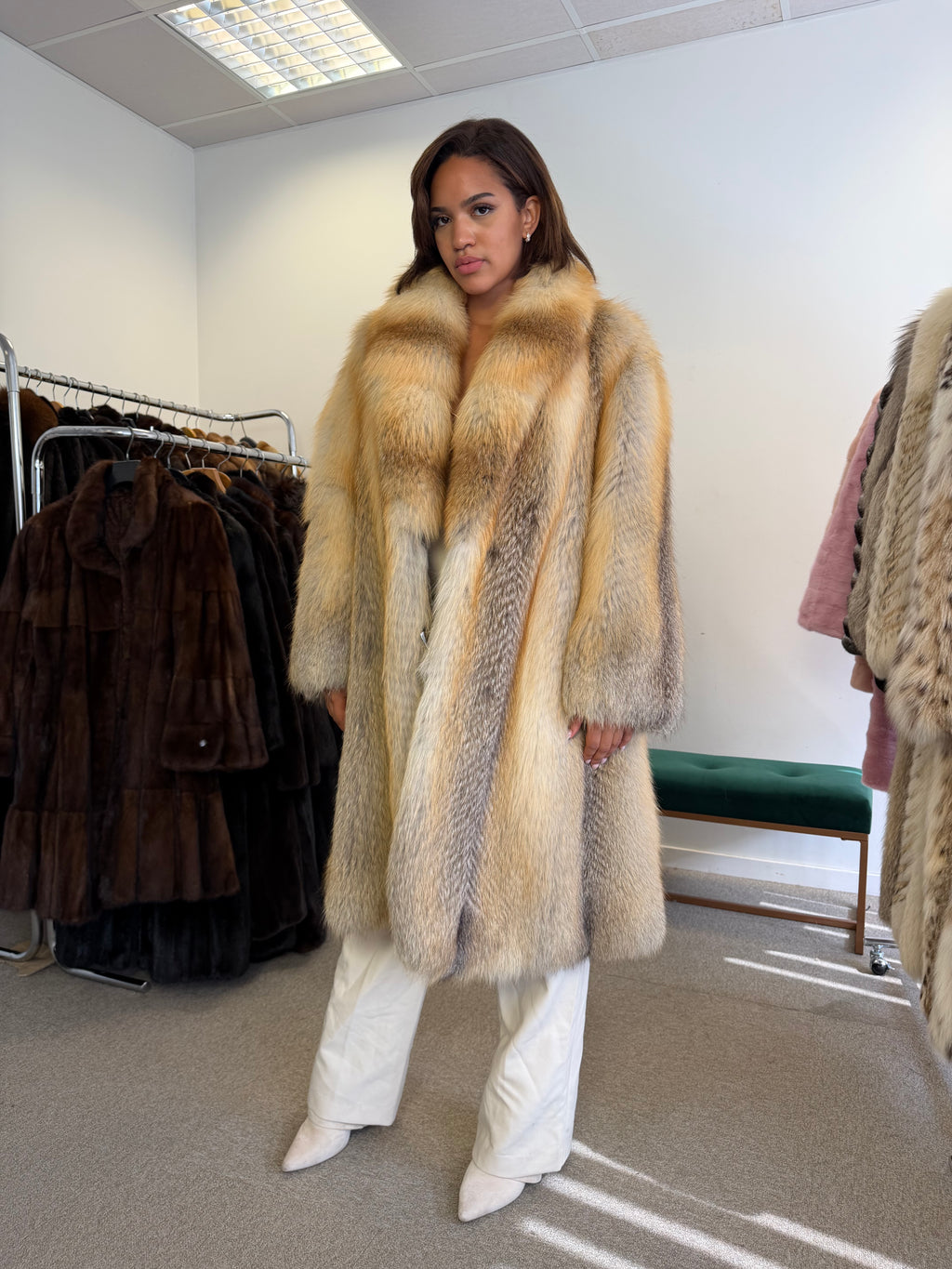 Golden Island Fox Fur Coat, SAGA FOX, luxury XXL
