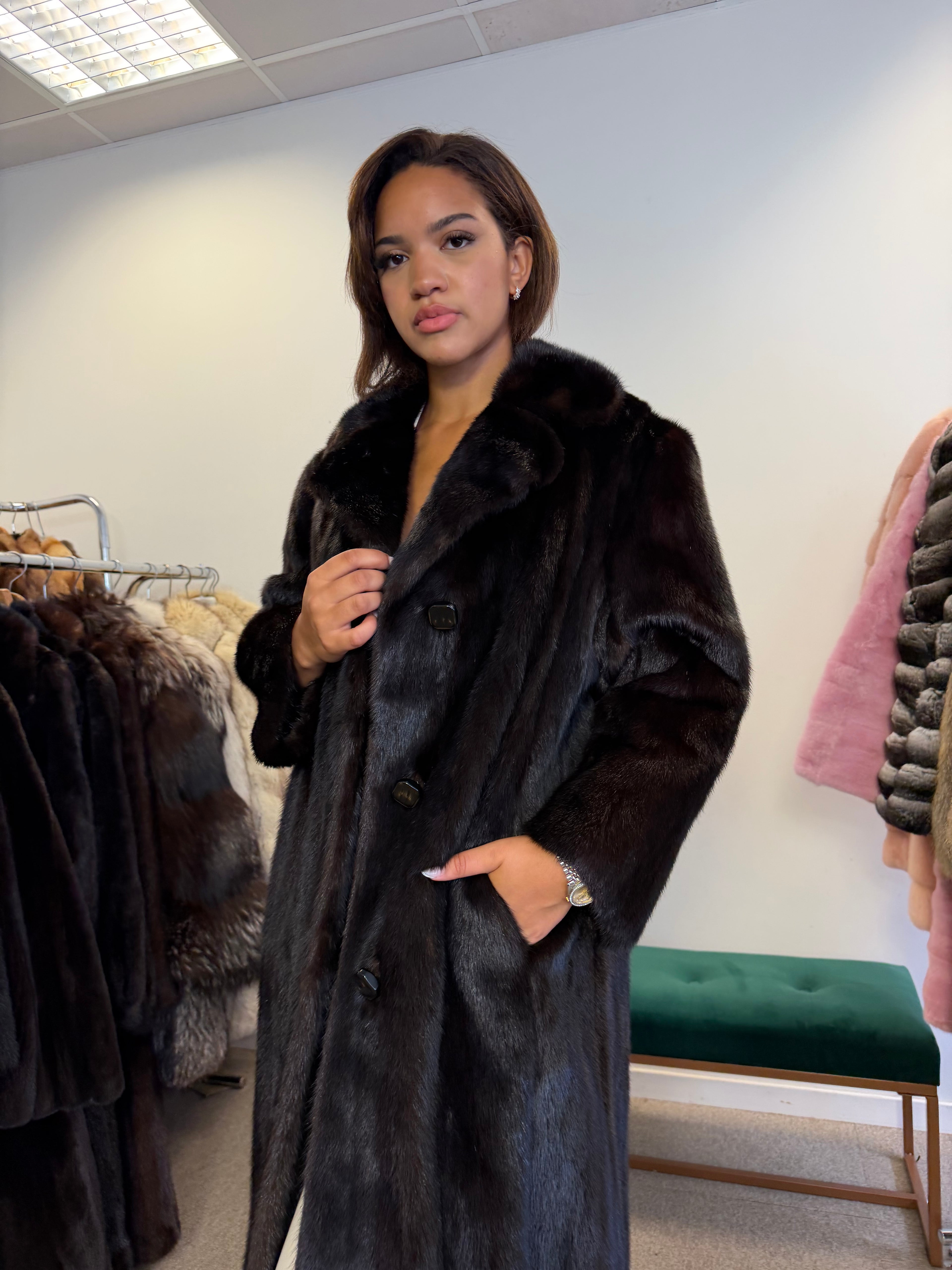 Mink Fur Coat, Royal Vintage, Size M