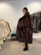 Mink Fur Coat, Brown, Thick Fur, Oversized 5XL