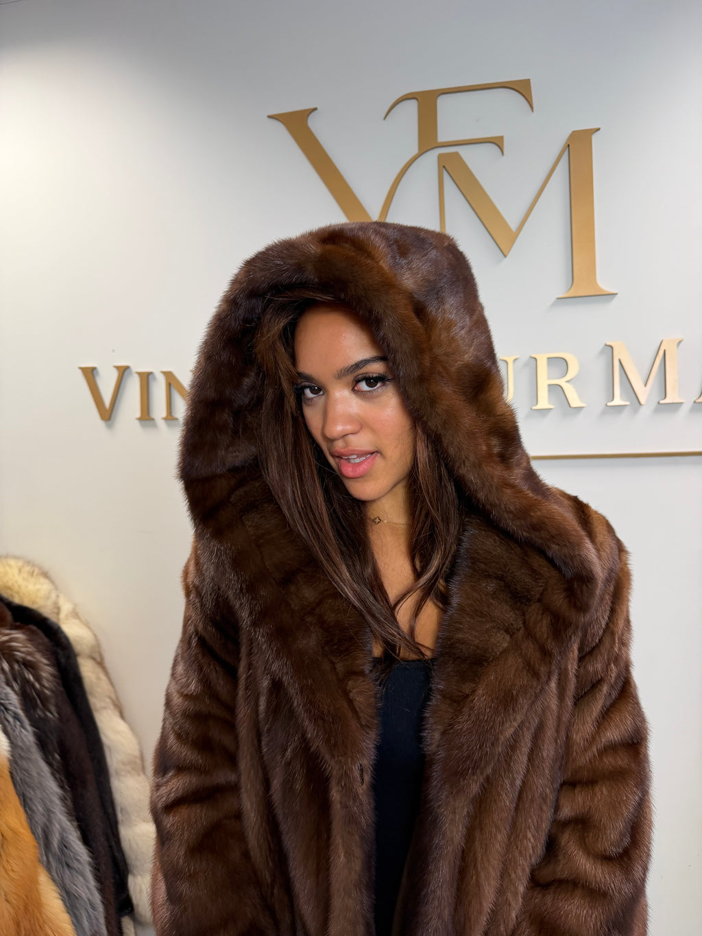 Pierre Balmain Mink Fur Coat, Brown, Medium, French Luxury