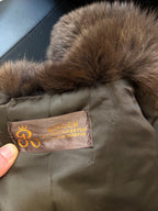 Fluffy Brown Fox Fur Coat, Medium, Extra Full Length, trimmed fur